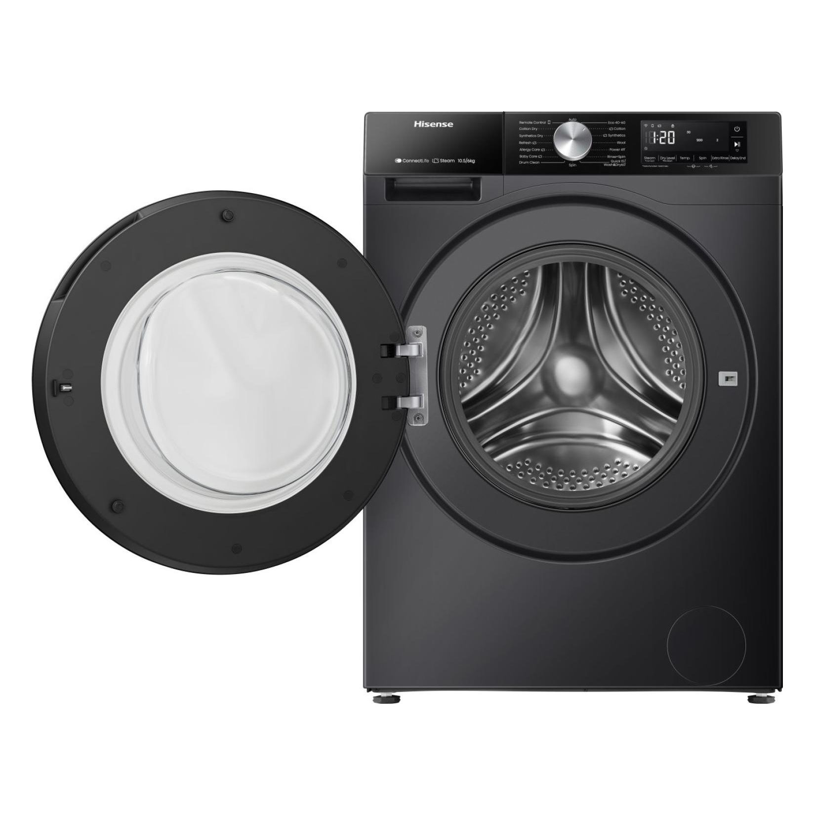 Hisense 10.5kg/6kg 3S Series WiFi-enabled Washer Dryer WD3S1043BB3 - Black Hisense 10.5kg/6kg 3S Series WiFi-enabled Washer Dryer WD3S1043BB3 - Black