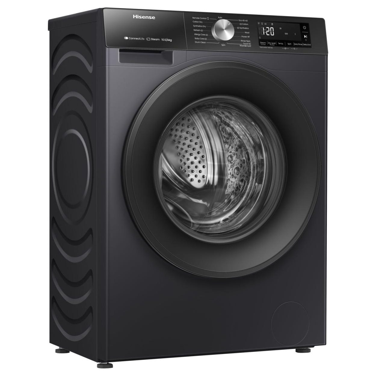 Hisense 10.5kg/6kg 3S Series WiFi-enabled Washer Dryer WD3S1043BB3 - Black Hisense 10.5kg/6kg 3S Series WiFi-enabled Washer Dryer WD3S1043BB3 - Black