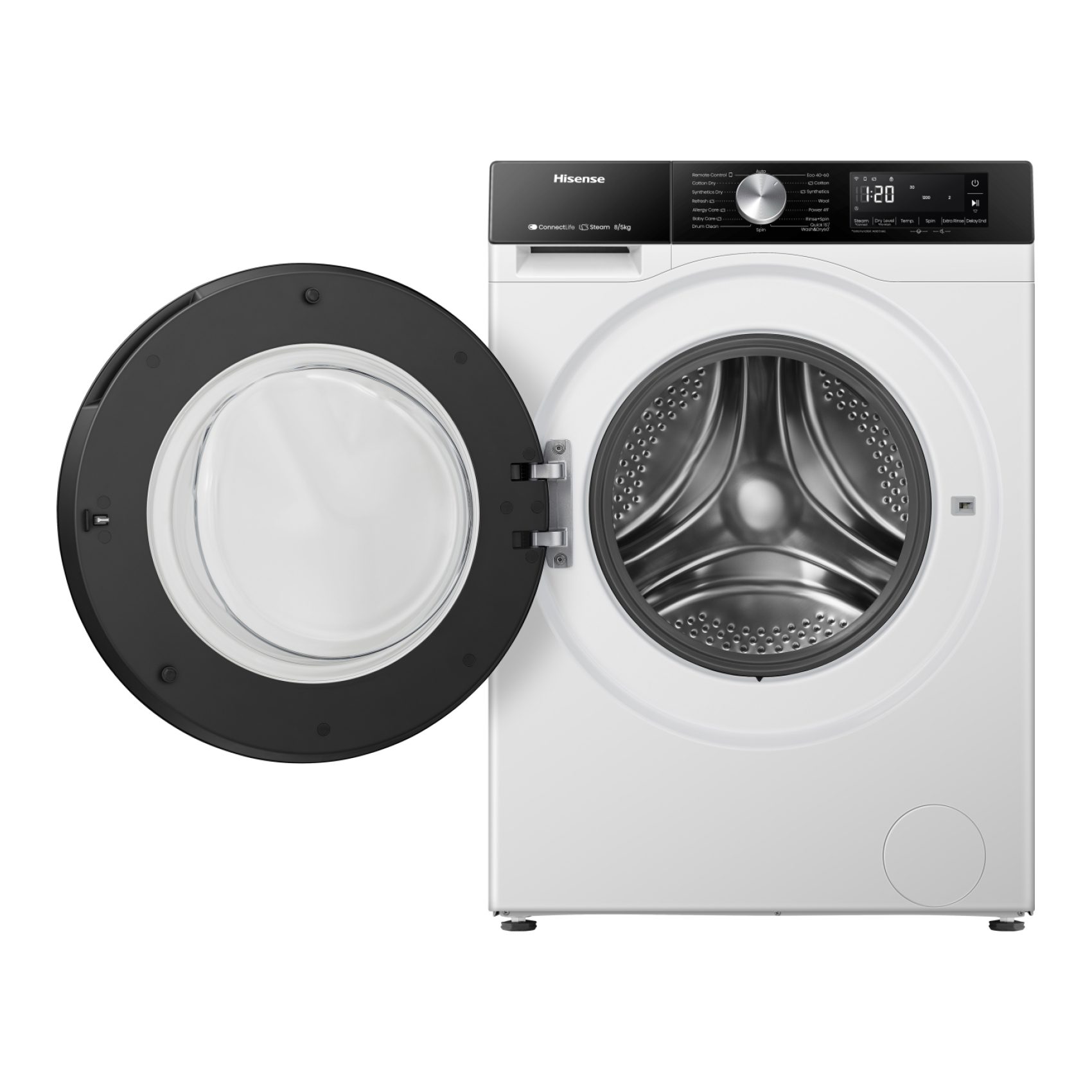 Hisense 8kg/5kg 3S Series WiFi-Enabled Washer Dryer WD3S8043BW3 - White Hisense 8kg/5kg 3S Series WiFi-Enabled Washer Dryer WD3S8043BW3 - White
