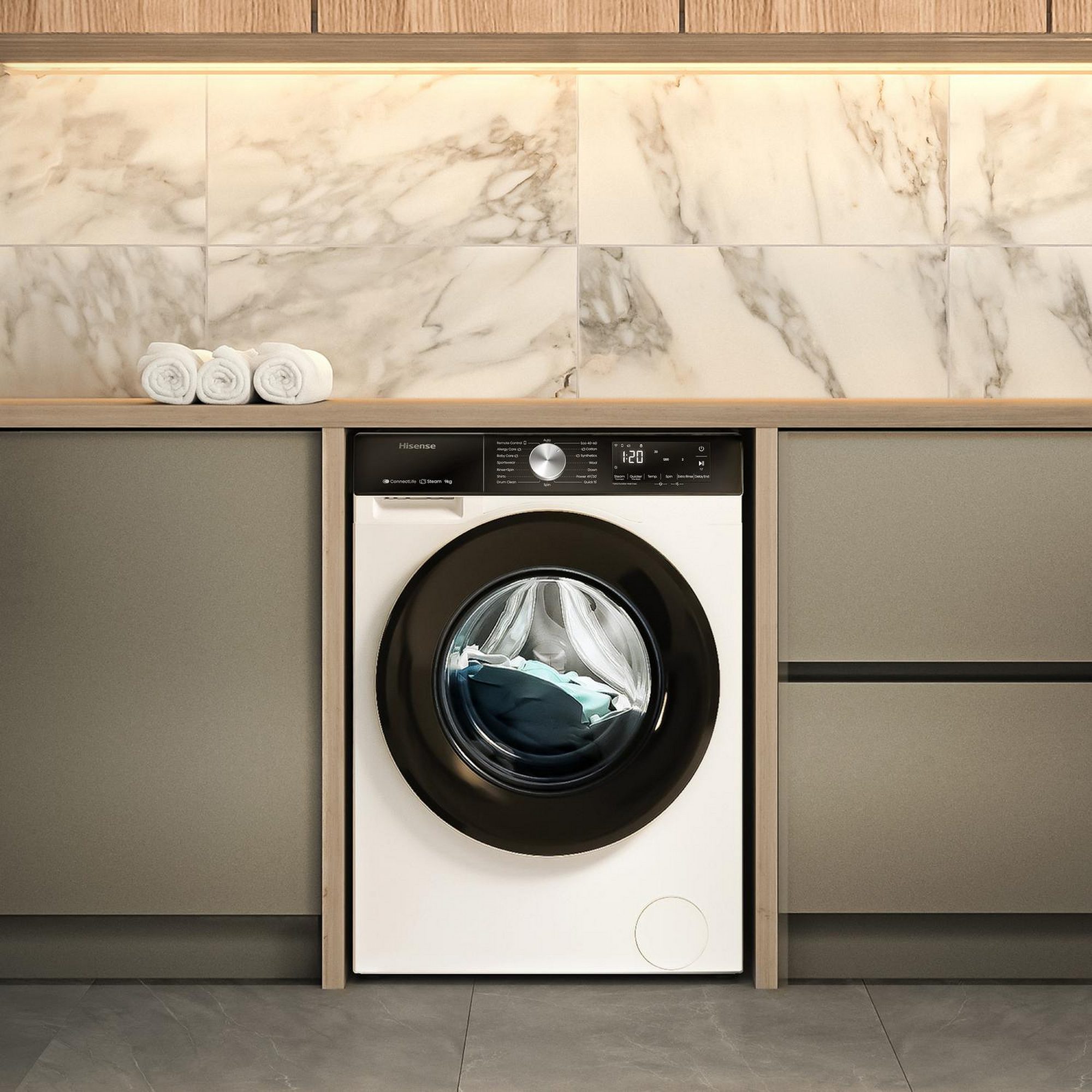 Hisense 9kg 3S Series Washing Machine 1400rpm WF3S9043BW3 - White Hisense 9kg 3S Series Washing Machine 1400rpm WF3S9043BW3 - White