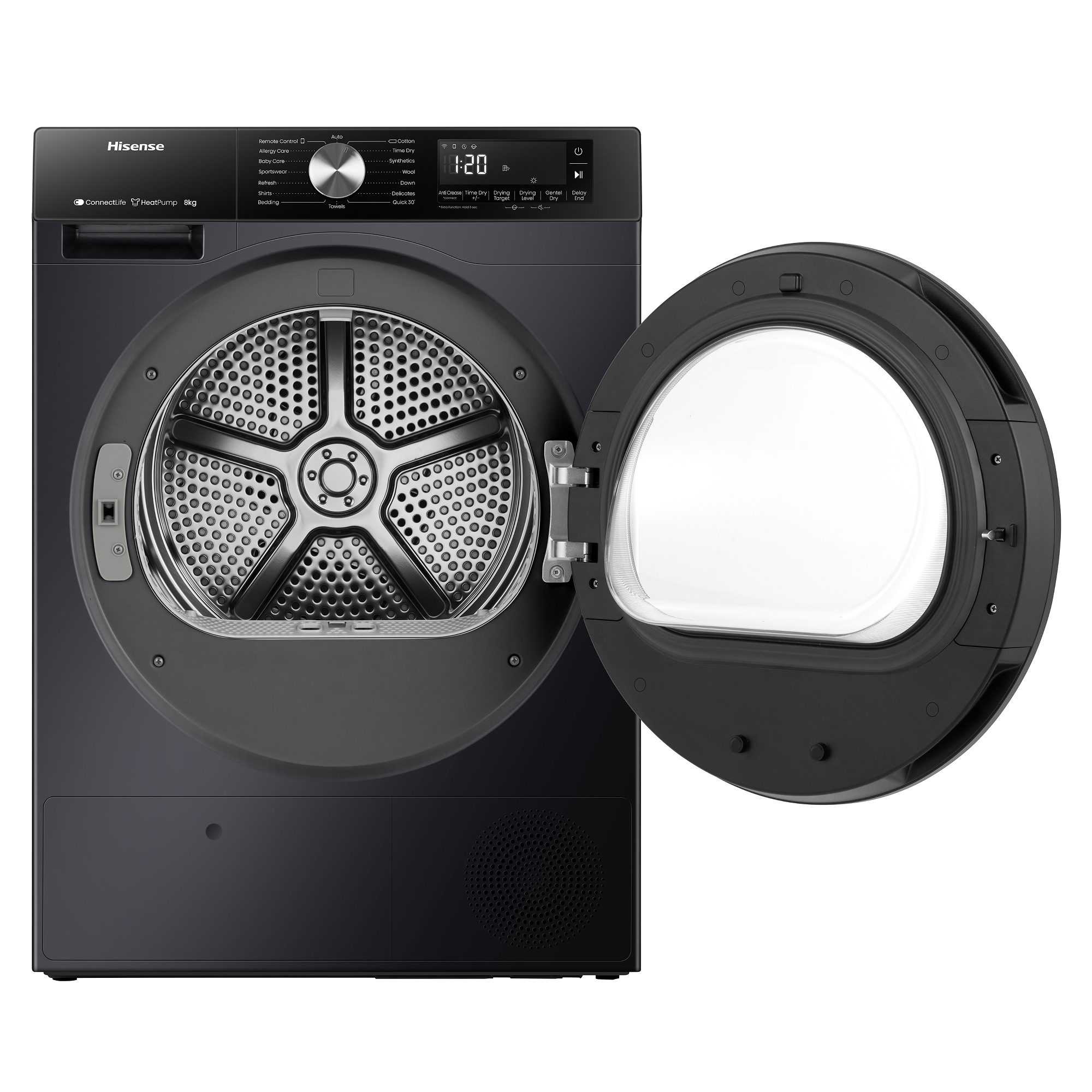 Hisense 8kg 3S Series Heat Pump Condenser Tumble Dryer DH3S802BB3 - Black Hisense 8kg 3S Series Heat Pump Condenser Tumble Dryer DH3S802BB3 - Black