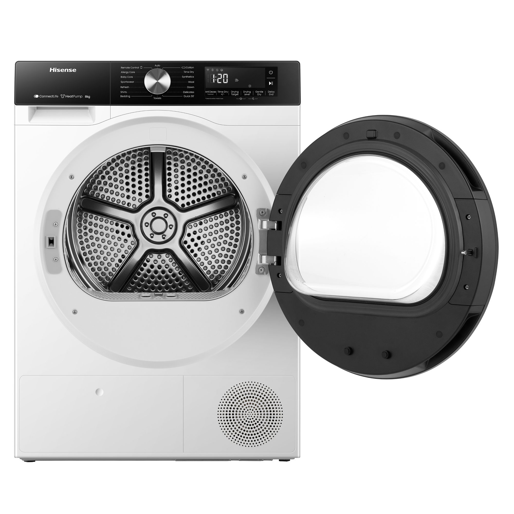 Hisense 8kg 3S Series Heat Pump Condenser Tumble Dryer DH3S802BW3 - White Hisense 8kg 3S Series Heat Pump Condenser Tumble Dryer DH3S802BW3 - White