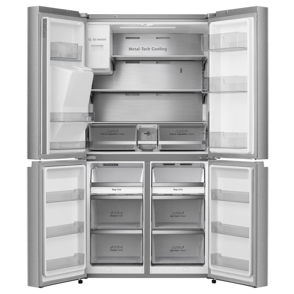 Hisense Four Door Fridge Freezer With Ice & Water Non Plumbed RQ760N4SASE - Silver Hisense Four Door Fridge Freezer With Ice & Water Non Plumbed RQ760N4SASE - Silver