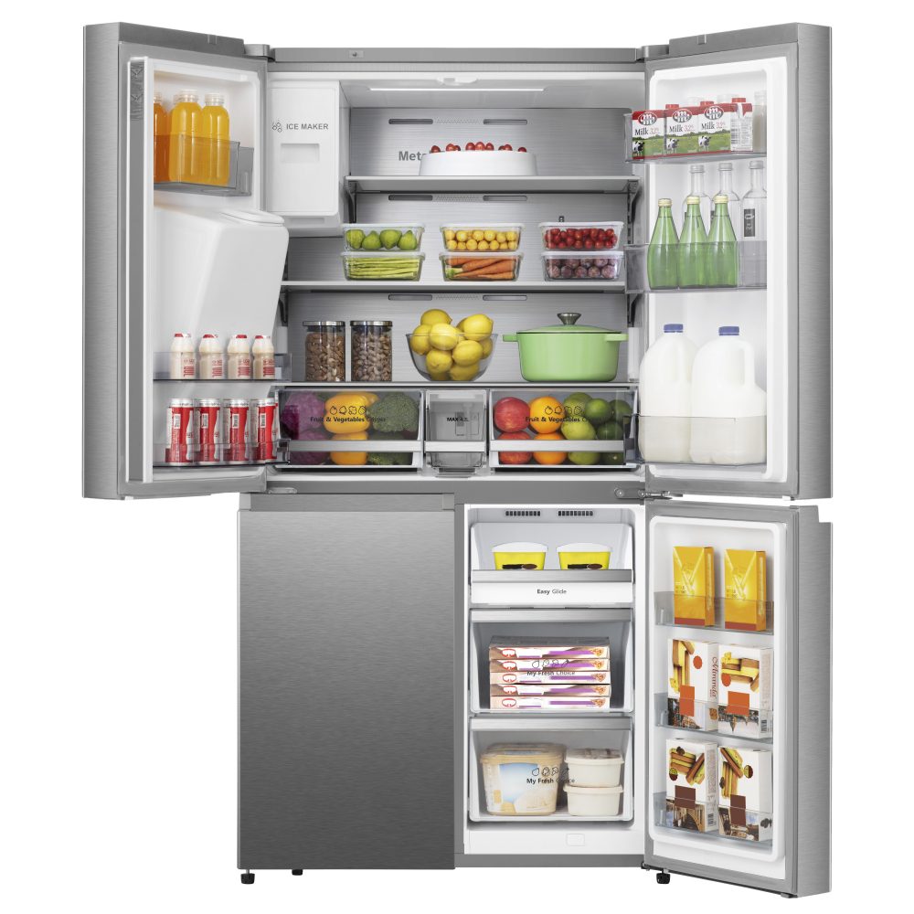 Hisense Four Door Fridge Freezer With Ice & Water Non Plumbed RQ760N4SASE - Silver Hisense Four Door Fridge Freezer With Ice & Water Non Plumbed RQ760N4SASE - Silver