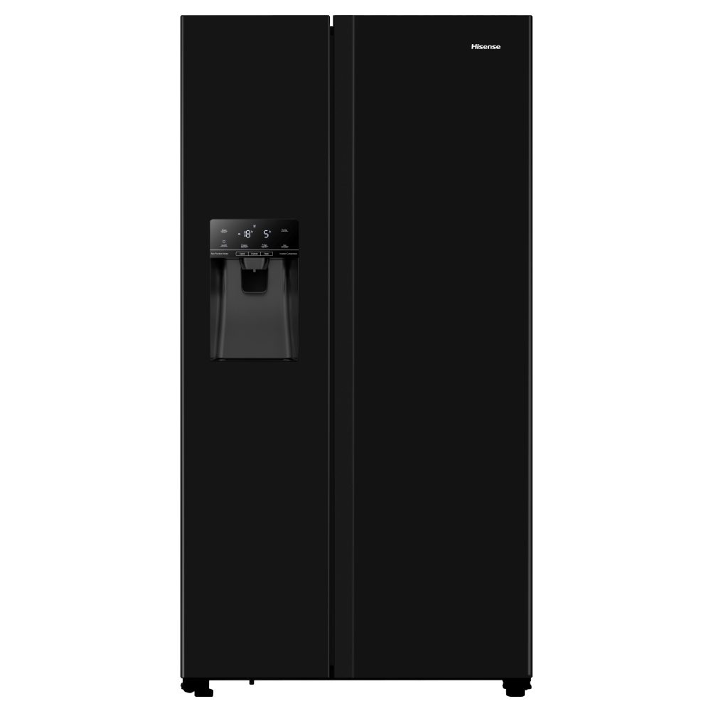Hisense American Style Fridge Freezer Ice & Water Non Plumbed RS694N4TBE - Black Hisense American Style Fridge Freezer Ice & Water Non Plumbed RS694N4TBE - Black