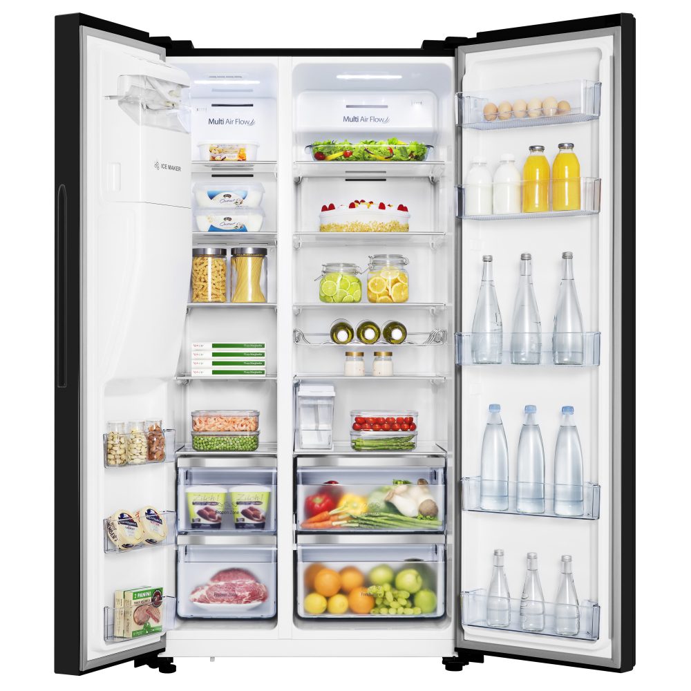 Hisense American Style Fridge Freezer Ice & Water Non Plumbed RS694N4TBE - Black Hisense American Style Fridge Freezer Ice & Water Non Plumbed RS694N4TBE - Black