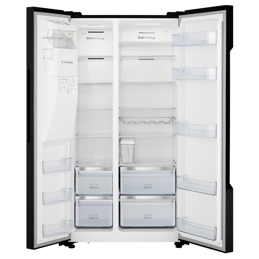 Hisense American Style Fridge Freezer Ice & Water Non Plumbed RS694N4TBE - Black Hisense American Style Fridge Freezer Ice & Water Non Plumbed RS694N4TBE - Black