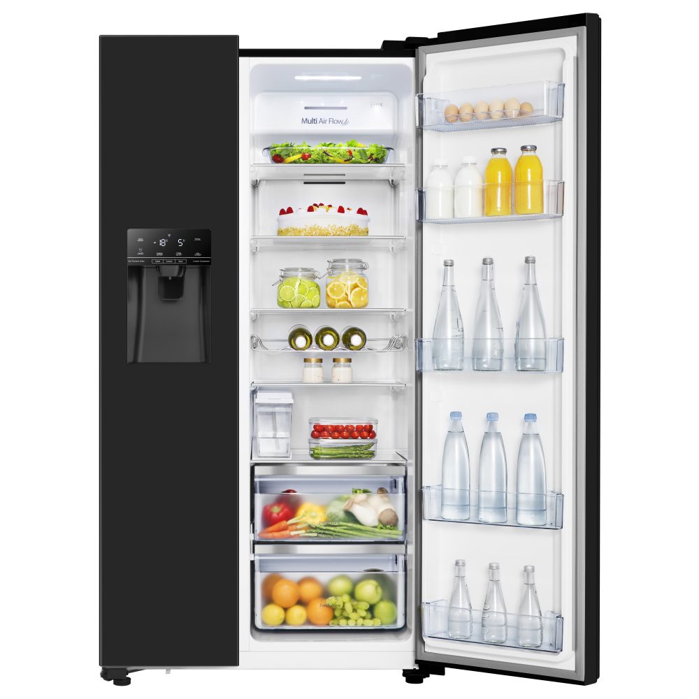 Hisense American Style Fridge Freezer Ice & Water Non Plumbed RS694N4TBE - Black Hisense American Style Fridge Freezer Ice & Water Non Plumbed RS694N4TBE - Black