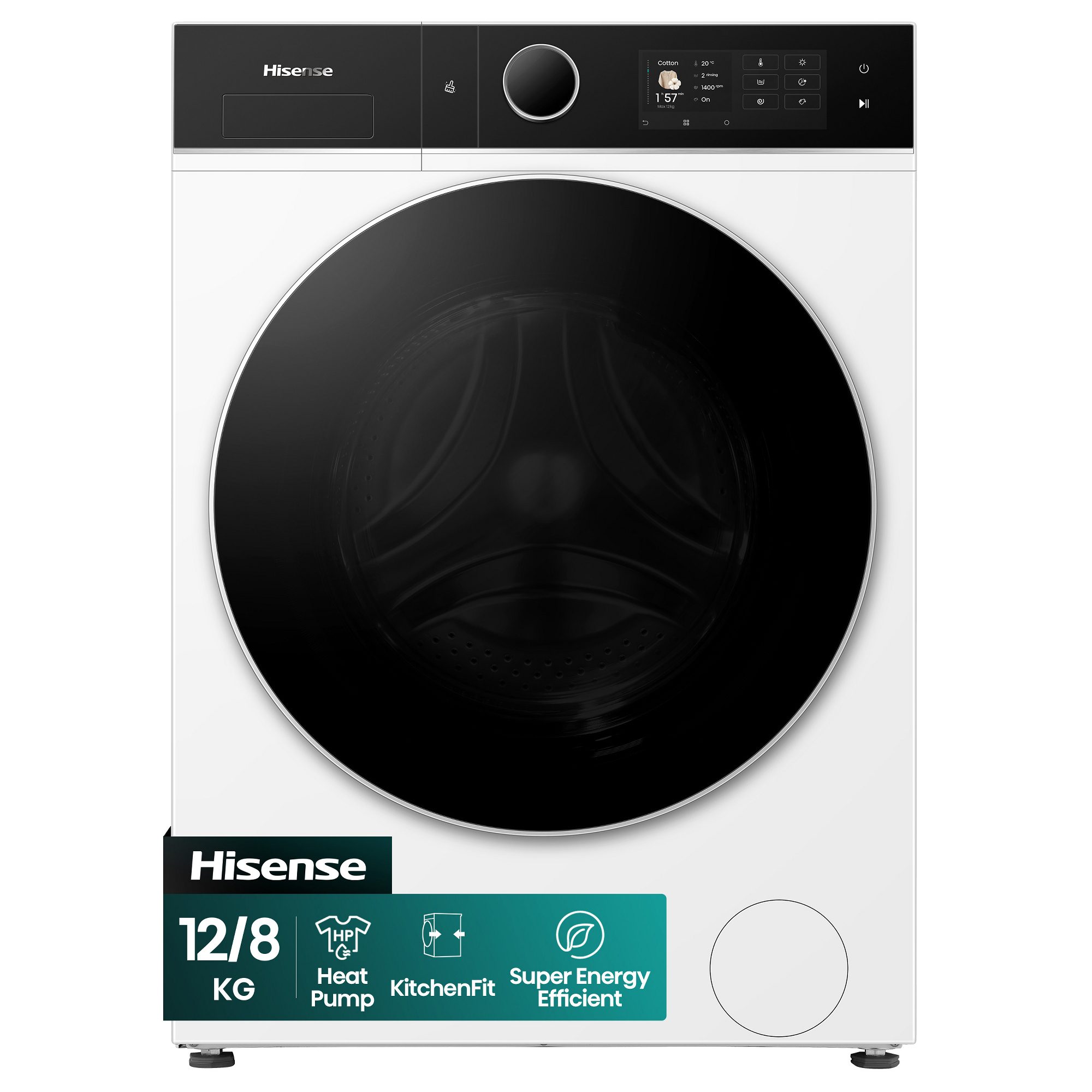 Hisense  12kg/8kg 5i Series Autodose WiFi Heat Pump Washer Dryer WD5I1245BWRH - White
