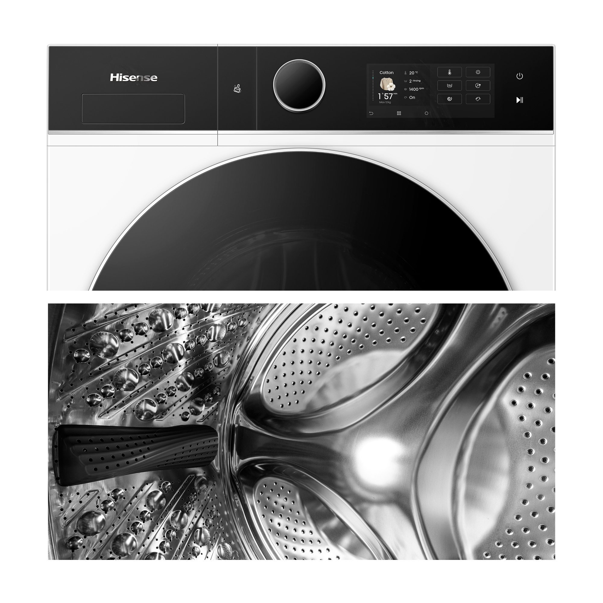 Hisense 12kg/8kg 5i Series Autodose WiFi Heat Pump Washer Dryer WD5I1245BWRH - White Hisense 12kg/8kg 5i Series Autodose WiFi Heat Pump Washer Dryer WD5I1245BWRH - White