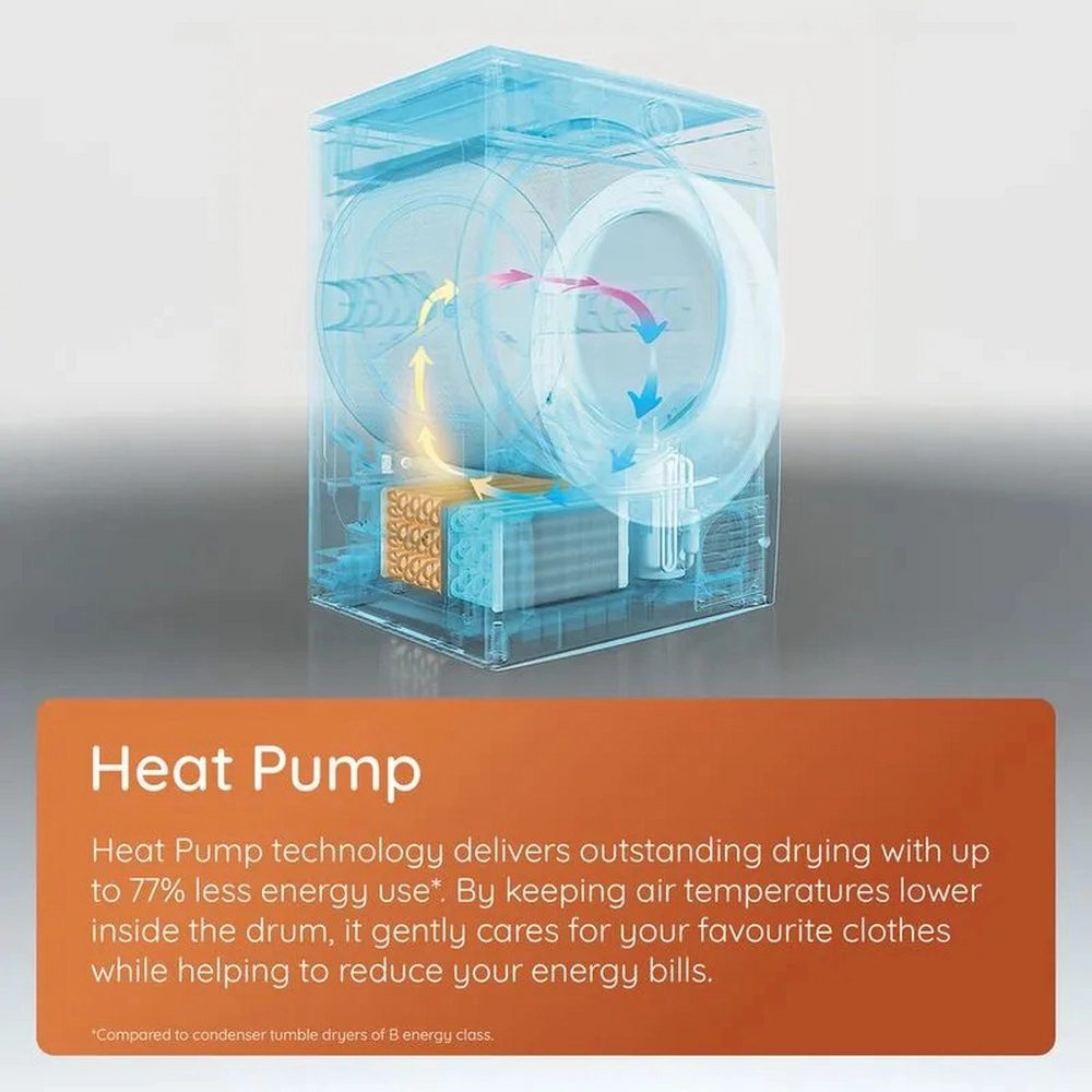 Hotpoint 9kg Heat Pump Condenser Tumble Dryer with PetHairCare CHD93MWWSUK - White Hotpoint 9kg Heat Pump Condenser Tumble Dryer with PetHairCare CHD93MWWSUK - White