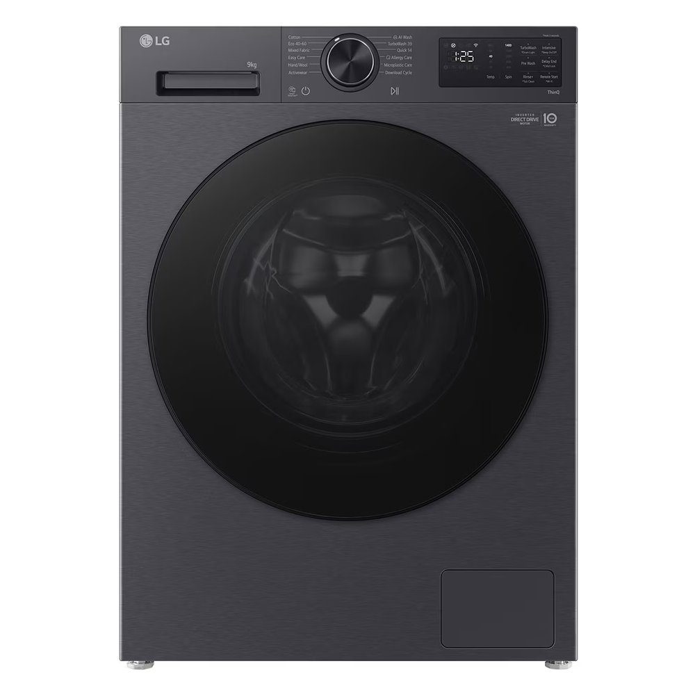LG  9kg TurboWash Steam Washing Machine F2X50S9TBB - Black Steel