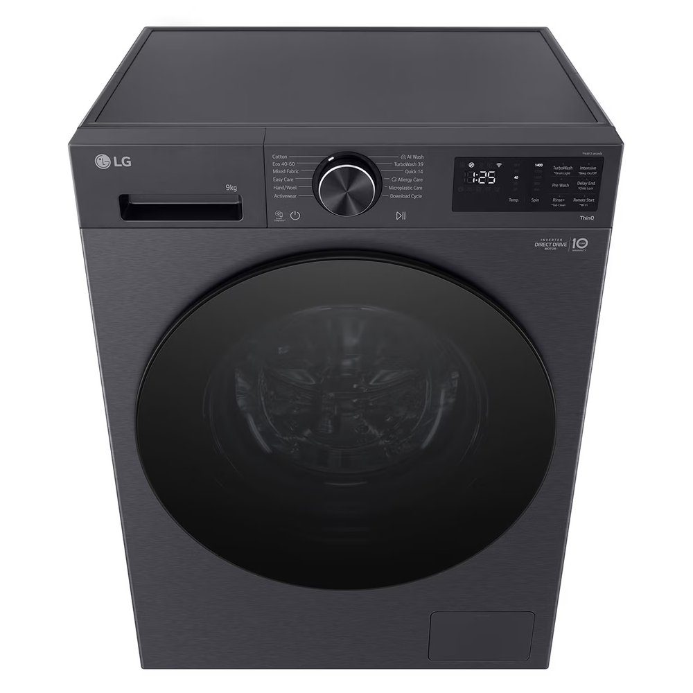 LG 9kg TurboWash Steam Washing Machine F2X50S9TBB - Black Steel LG 9kg TurboWash Steam Washing Machine F2X50S9TBB - Black Steel