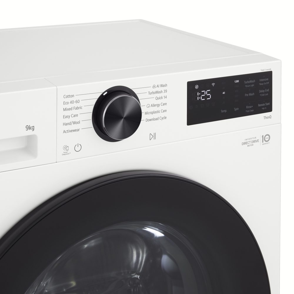 LG Series 3 Counter-Depth MAX 9kg 1200 Spin Washing Machine F2X50S9TWB - White LG Series 3 Counter-Depth MAX 9kg 1200 Spin Washing Machine F2X50S9TWB - White