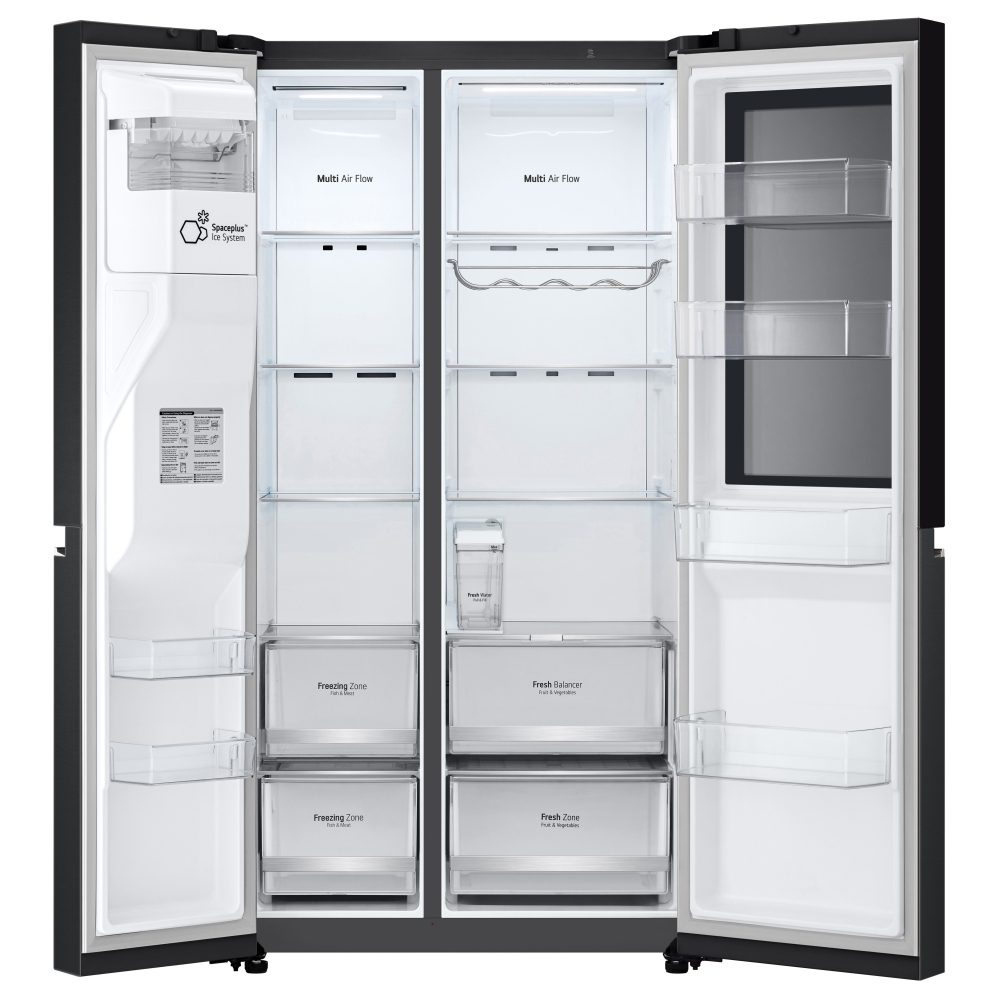 LG Instaview American Style Fridge Freezer With Ice & Water Non Plumbed GSGV81EPLD - Black Steel LG Instaview American Style Fridge Freezer With Ice & Water Non Plumbed GSGV81EPLD - Black Steel