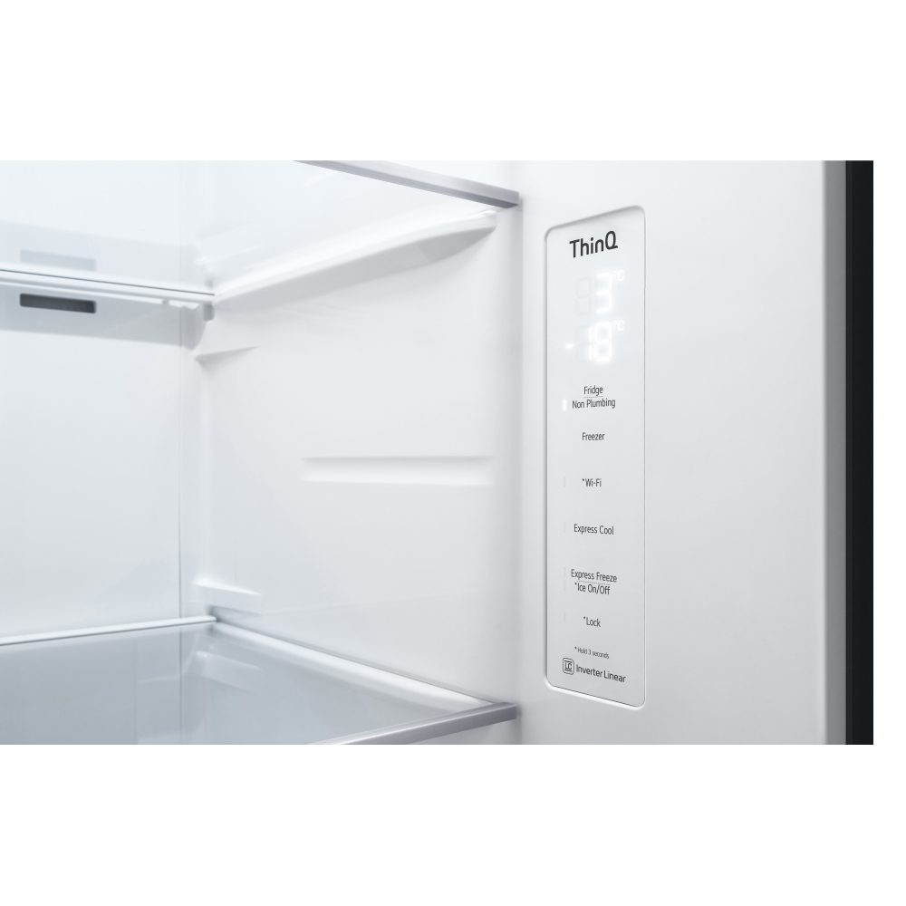 LG Instaview American Style Fridge Freezer With Ice & Water Non Plumbed GSGV81EPLD - Black Steel LG Instaview American Style Fridge Freezer With Ice & Water Non Plumbed GSGV81EPLD - Black Steel