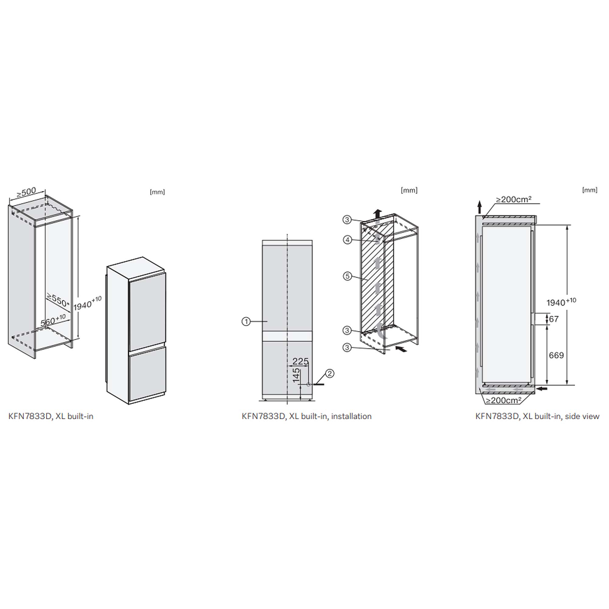 Miele 194cm Integrated 70/30 Frost Free Fridge Freezer KFN7833D Miele 194cm Integrated 70/30 Frost Free Fridge Freezer KFN7833D