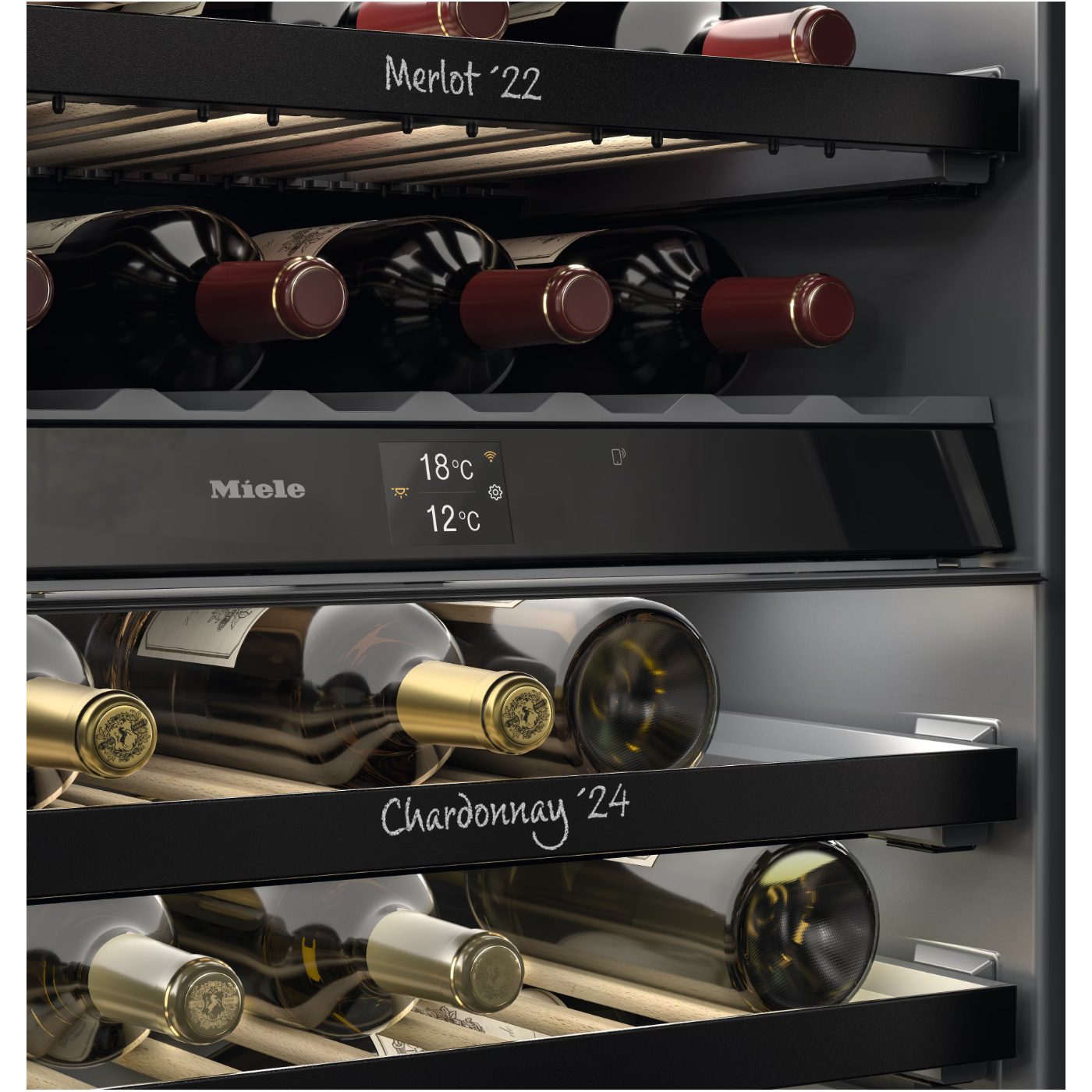 Miele 60cm Undercounter Dual Zone Wine Cabinet KWTUS7074FOBSW - Black Miele 60cm Undercounter Dual Zone Wine Cabinet KWTUS7074FOBSW - Black