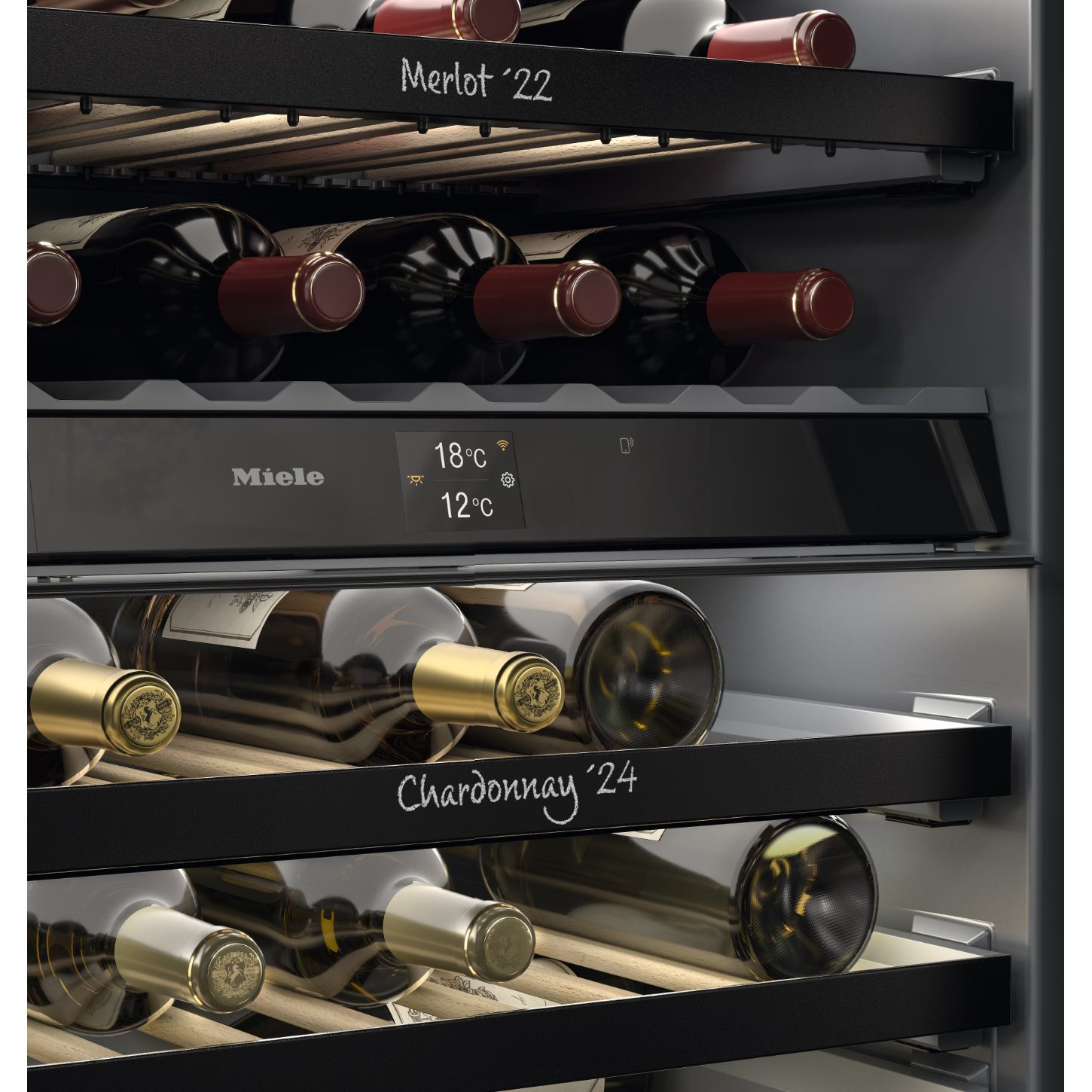 Miele 60cm Undercounter Dual Zone Wine Cabinet KWTUS7096EOBSW - Black Miele 60cm Undercounter Dual Zone Wine Cabinet KWTUS7096EOBSW - Black