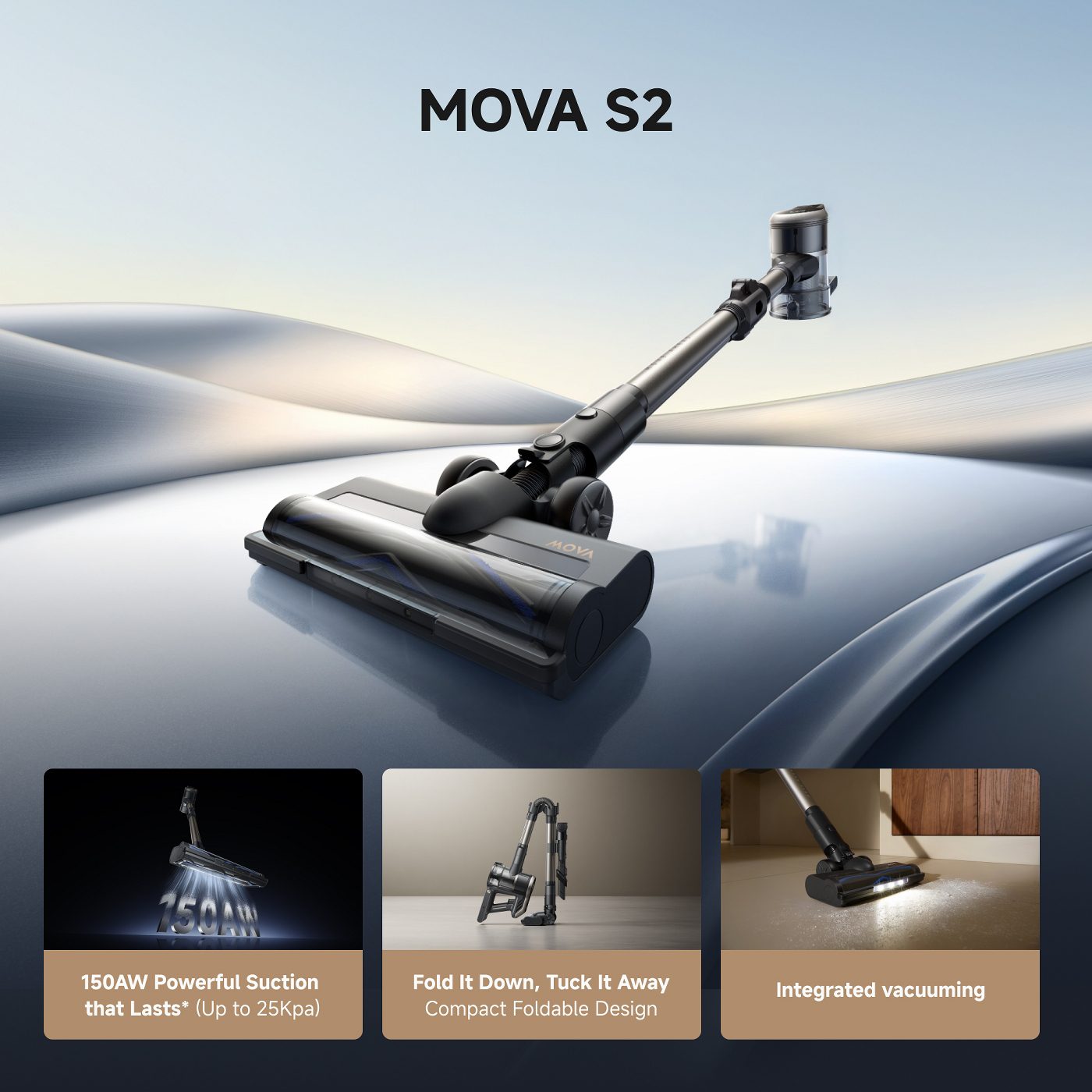 Mova S2 Cordless Stick Vacuum Cleaner V2517D Grey Mova S2 Cordless Stick Vacuum Cleaner V2517D Grey