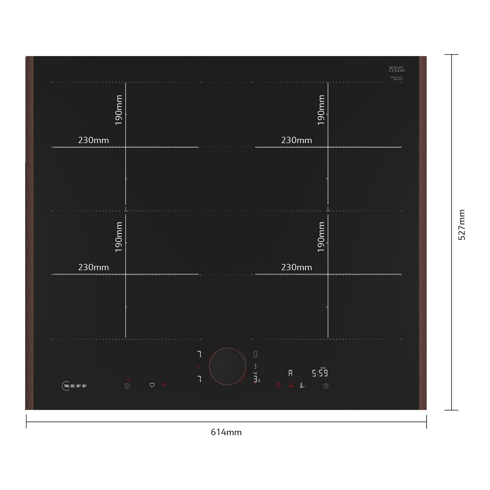 Neff 61cm N90 Flex Design 4 Zone Flex Induction Hob T66YYY4C0 - MULTICOLOURED Neff 61cm N90 Flex Design 4 Zone Flex Induction Hob T66YYY4C0 - MULTICOLOURED