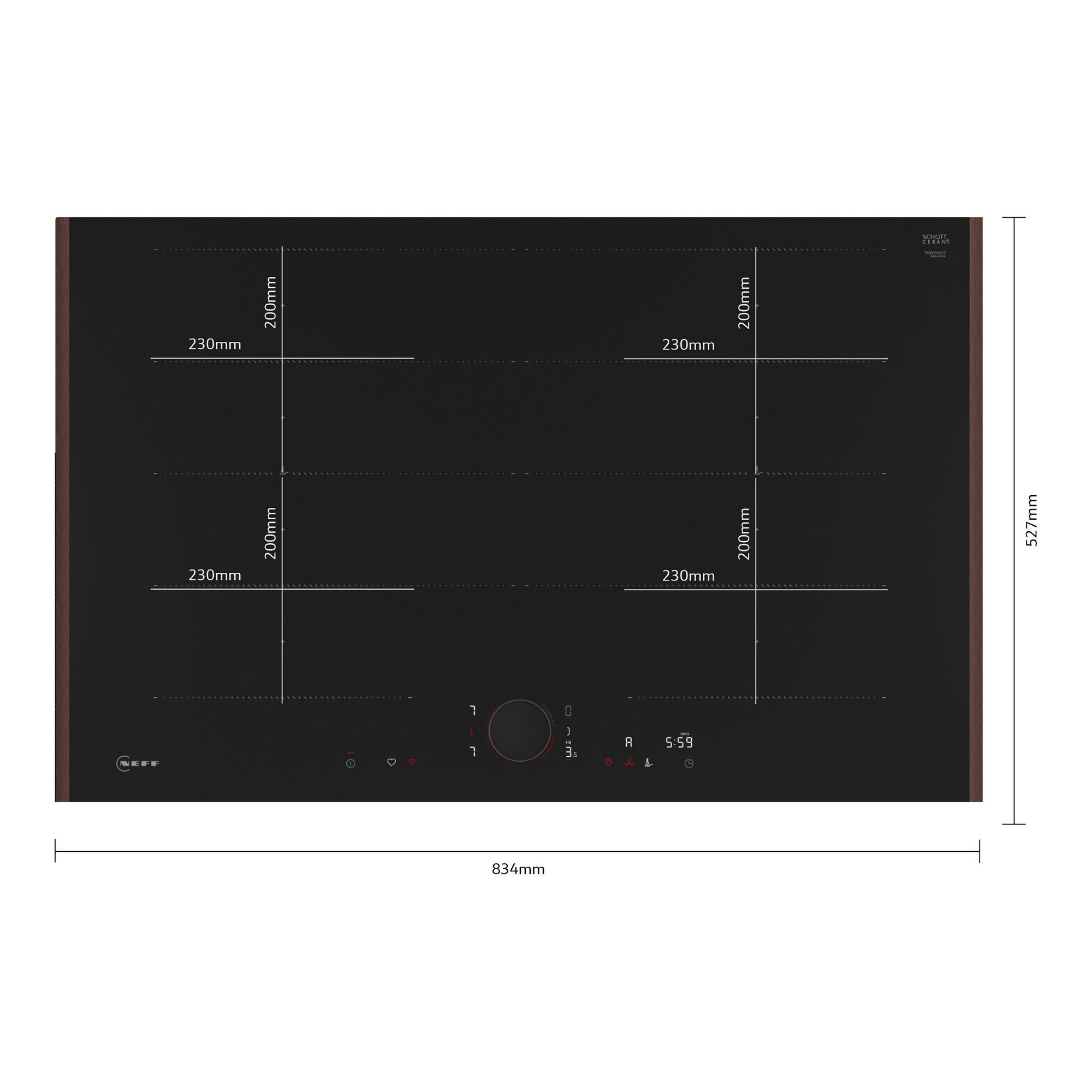 Neff 83cm N90 Flex Design 4 Zone Flex Induction Hob T68YYY4C0 - MULTICOLOURED Neff 83cm N90 Flex Design 4 Zone Flex Induction Hob T68YYY4C0 - MULTICOLOURED