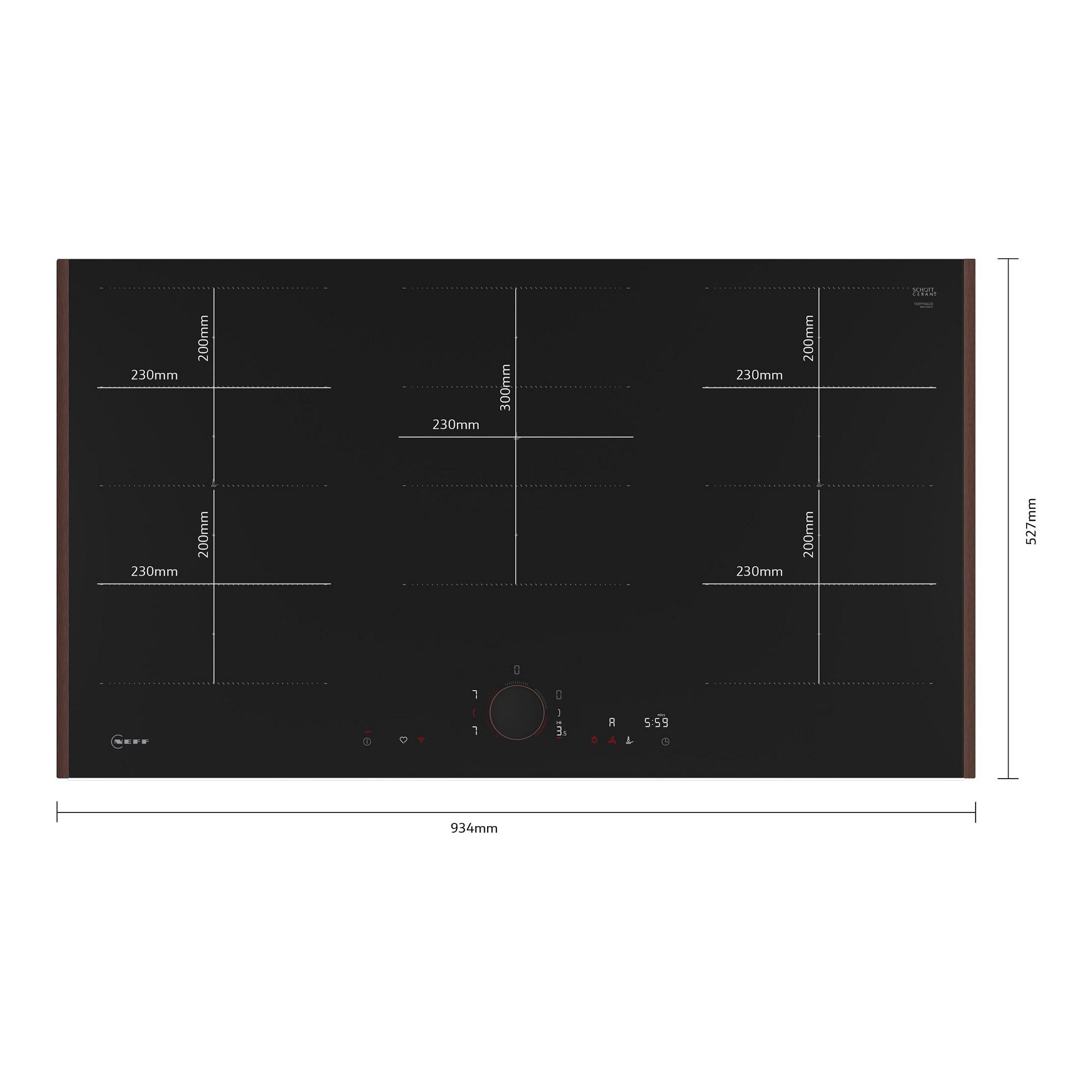 Neff 93cm N90 Flex Design 5 Zone Flex Induction Hob T69YYX4C0 - MULTICOLOURED Neff 93cm N90 Flex Design 5 Zone Flex Induction Hob T69YYX4C0 - MULTICOLOURED