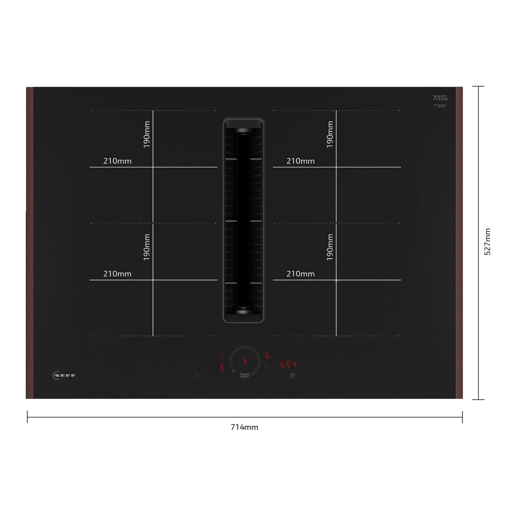 Neff 71cm N70 Flex Design Air Venting Flex Induction Hob V57YHQ4C0 - MULTICOLOURED Neff 71cm N70 Flex Design Air Venting Flex Induction Hob V57YHQ4C0 - MULTICOLOURED