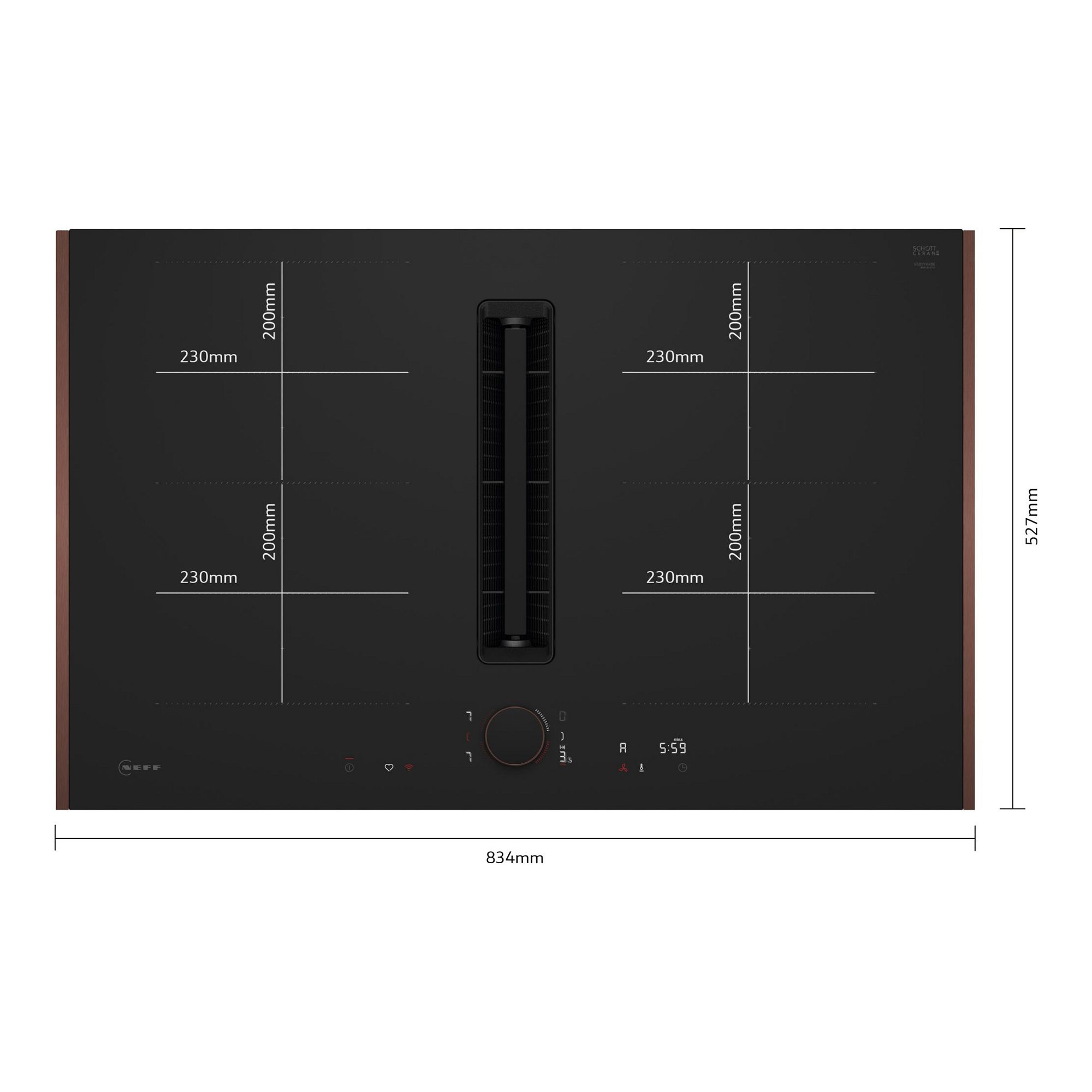 Neff 84cm N90 Flex Design Air Venting Flex Induction Hob V68YYX4B0 - MULTICOLOURED Neff 84cm N90 Flex Design Air Venting Flex Induction Hob V68YYX4B0 - MULTICOLOURED