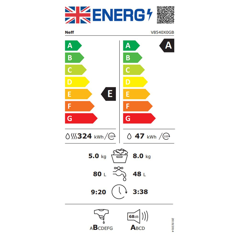 Neff 8kg/5kg Fully Integrated Washer Dryer V8540X0GB Neff 8kg/5kg Fully Integrated Washer Dryer V8540X0GB