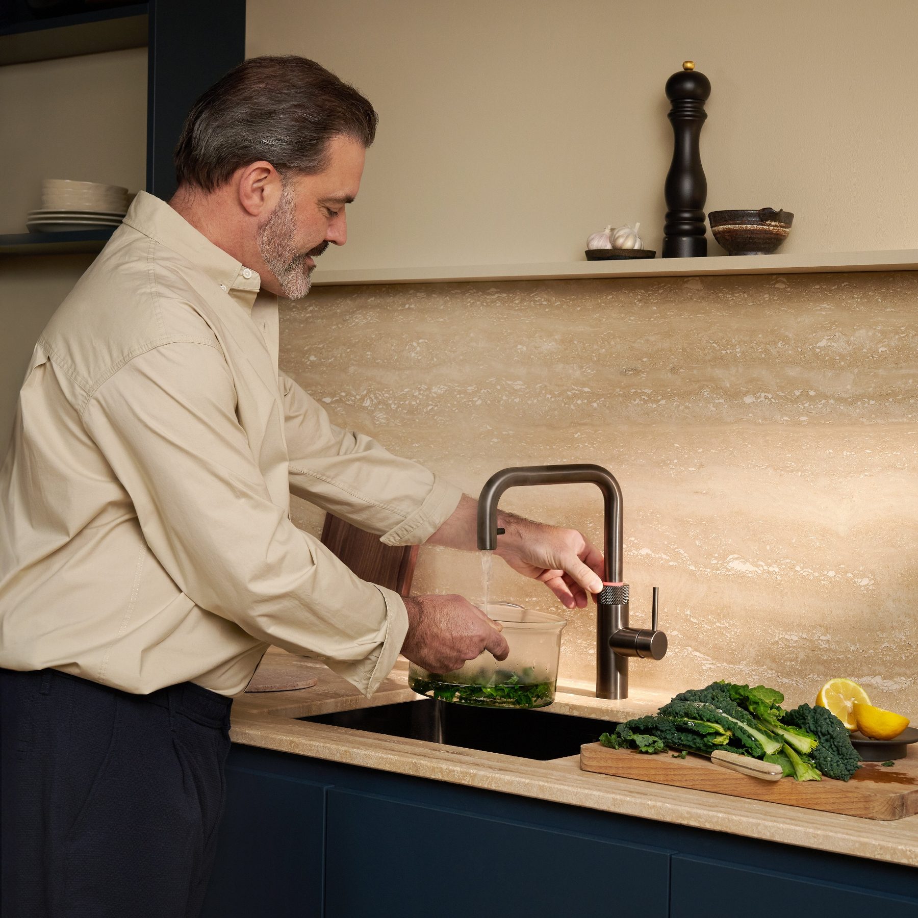 Quooker FXSGME Flex Square 3-in-1 Boiling Water Tap PRO3 FLEX SQUARE GUNMETAL - GUNMETAL Quooker FXSGME Flex Square 3-in-1 Boiling Water Tap PRO3 FLEX SQUARE GUNMETAL - GUNMETAL