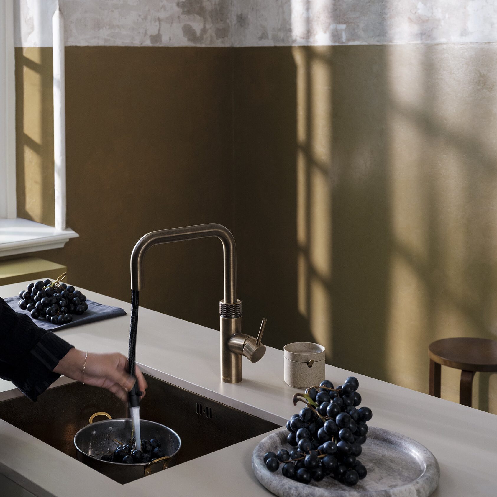 Quooker FXSPTB Flex Square 3-in-1 Boiling Water Tap PRO3 FLEX SQUARE PTB - PATINATED BRASS Quooker FXSPTB Flex Square 3-in-1 Boiling Water Tap PRO3 FLEX SQUARE PTB - PATINATED BRASS