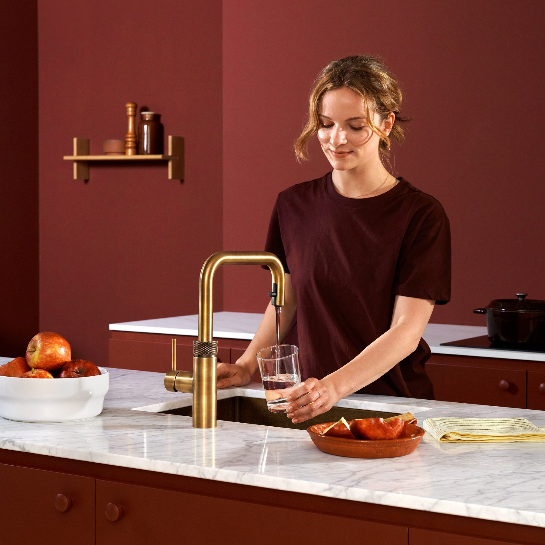 Quooker FXSPTB Flex Square 3-in-1 Boiling Water Tap PRO3 FLEX SQUARE PTB - PATINATED BRASS Quooker FXSPTB Flex Square 3-in-1 Boiling Water Tap PRO3 FLEX SQUARE PTB - PATINATED BRASS