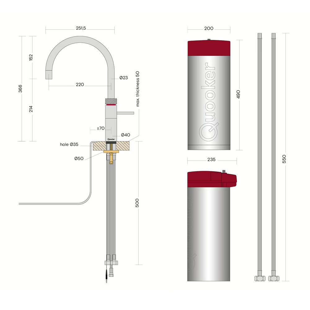 Quooker FNRCHR Combi+ Fusion Round Boiling Water Tap COMBI+ FUSION ROUND CHROME - CHROME Quooker FNRCHR Combi+ Fusion Round Boiling Water Tap COMBI+ FUSION ROUND CHROME - CHROME