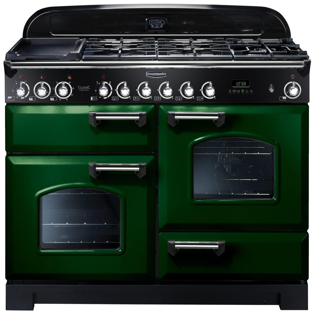 Rangemaster  Classic Deluxe 110cm Dual Fuel Range Cooker 112890 CDL110DFFRG/C - Racing Green