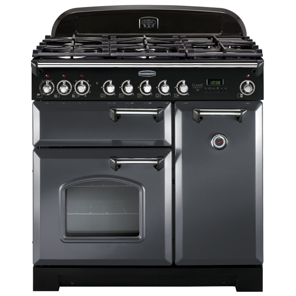 Rangemaster Classic Deluxe 90cm Dual Fuel Range Cooker 12418 CDL90DFFSL/C - SLATE Rangemaster Classic Deluxe 90cm Dual Fuel Range Cooker 12418 CDL90DFFSL/C - SLATE