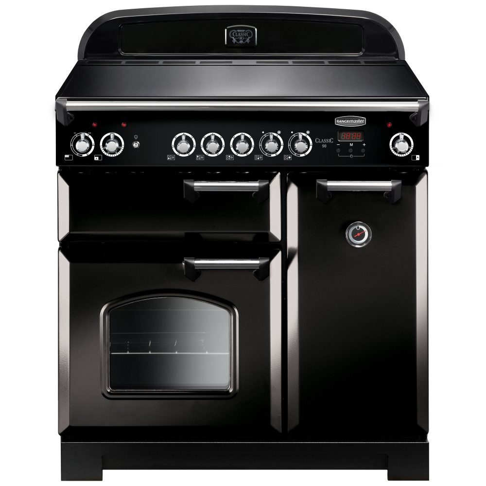Rangemaster  Classic 90cm Ceramic Range Cooker 117420 CLA90ECBL/C - Black