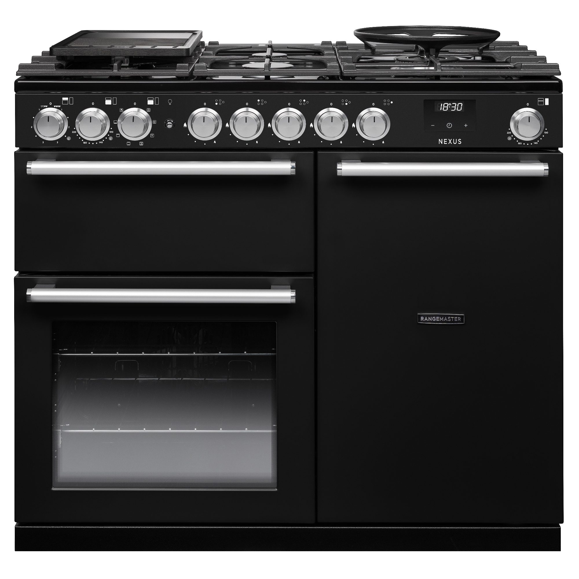 Rangemaster  Nexus 100cm Dual Fuel Range Cooker 16389 NEX100DFPCBL/CM1 - Charcoal Black