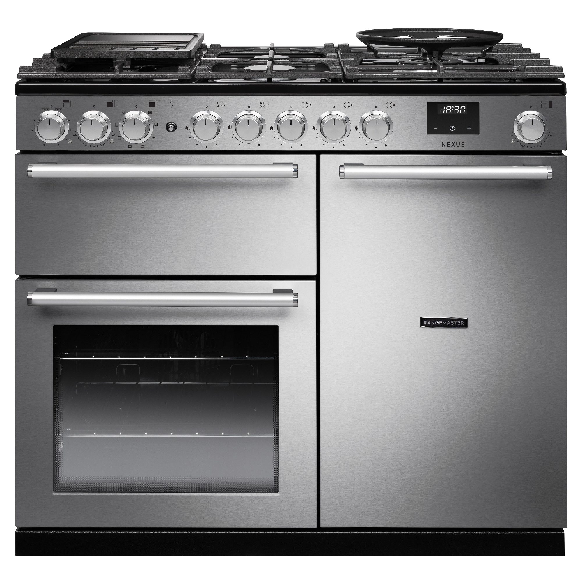 Rangemaster Nexus 100cm Dual Fuel Range Cooker 16387 NEX100DFSTST/CM1 - Stainless Steel