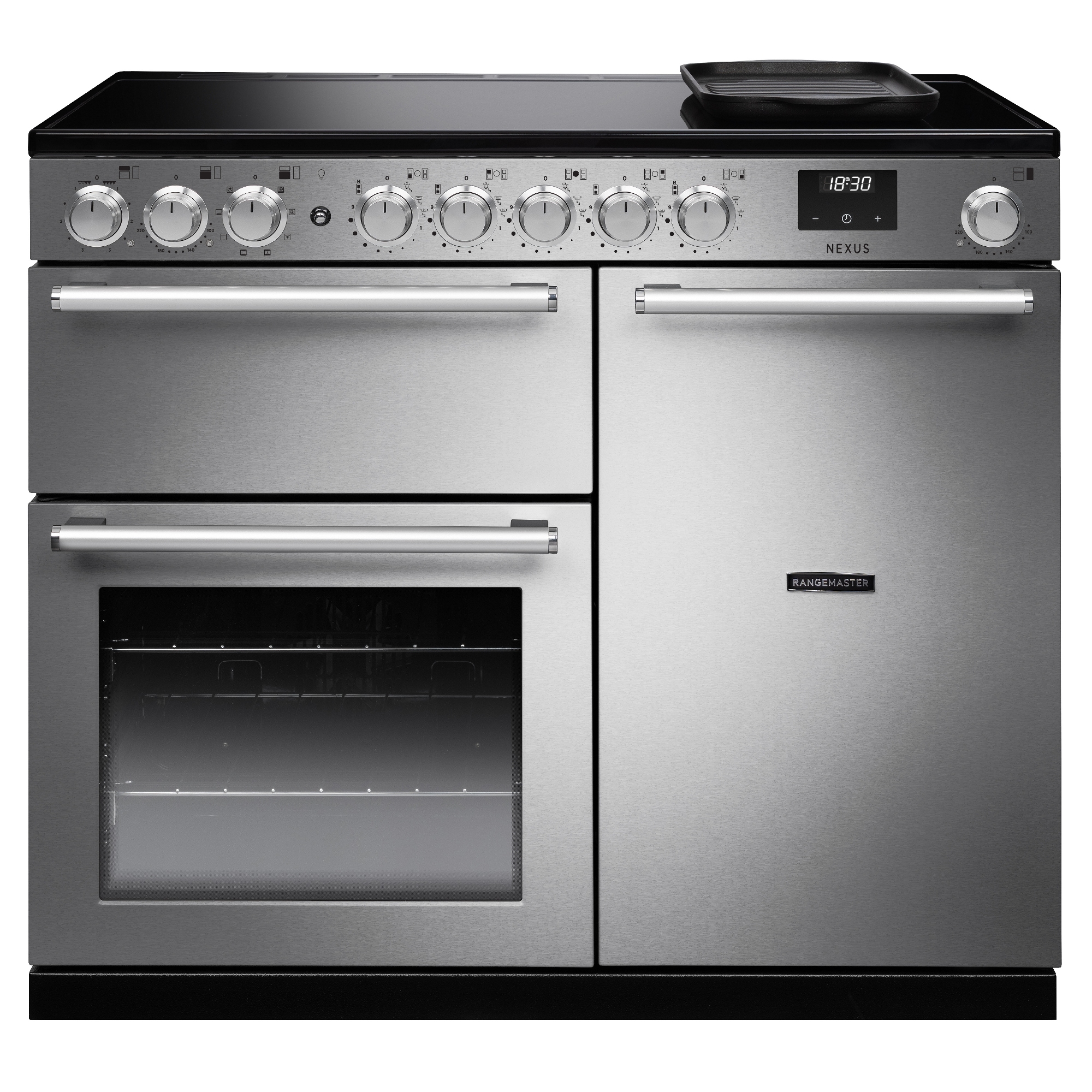 Rangemaster NEX100EISTST/CM1 Nexus 100cm Induction Range Cooker Chrome Trim 16401 - Stainless Steel