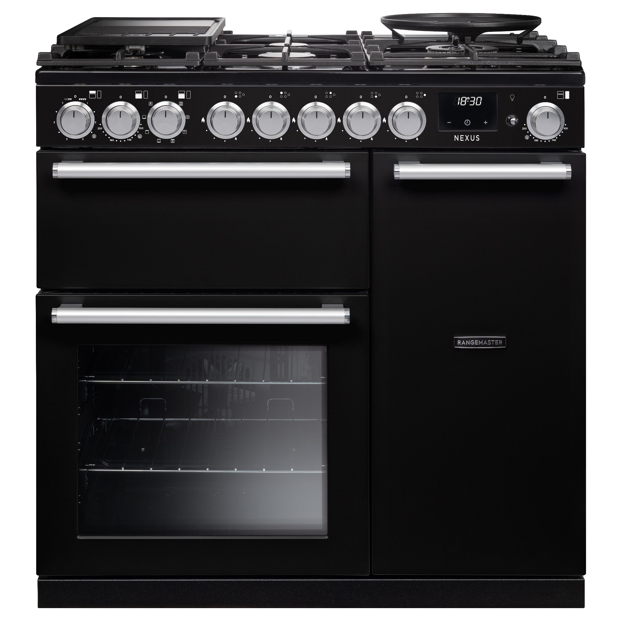 Rangemaster  Nexus 90cm Dual Fuel Range Cooker 16346 NEX90DFPGBL/CM1 - Black
