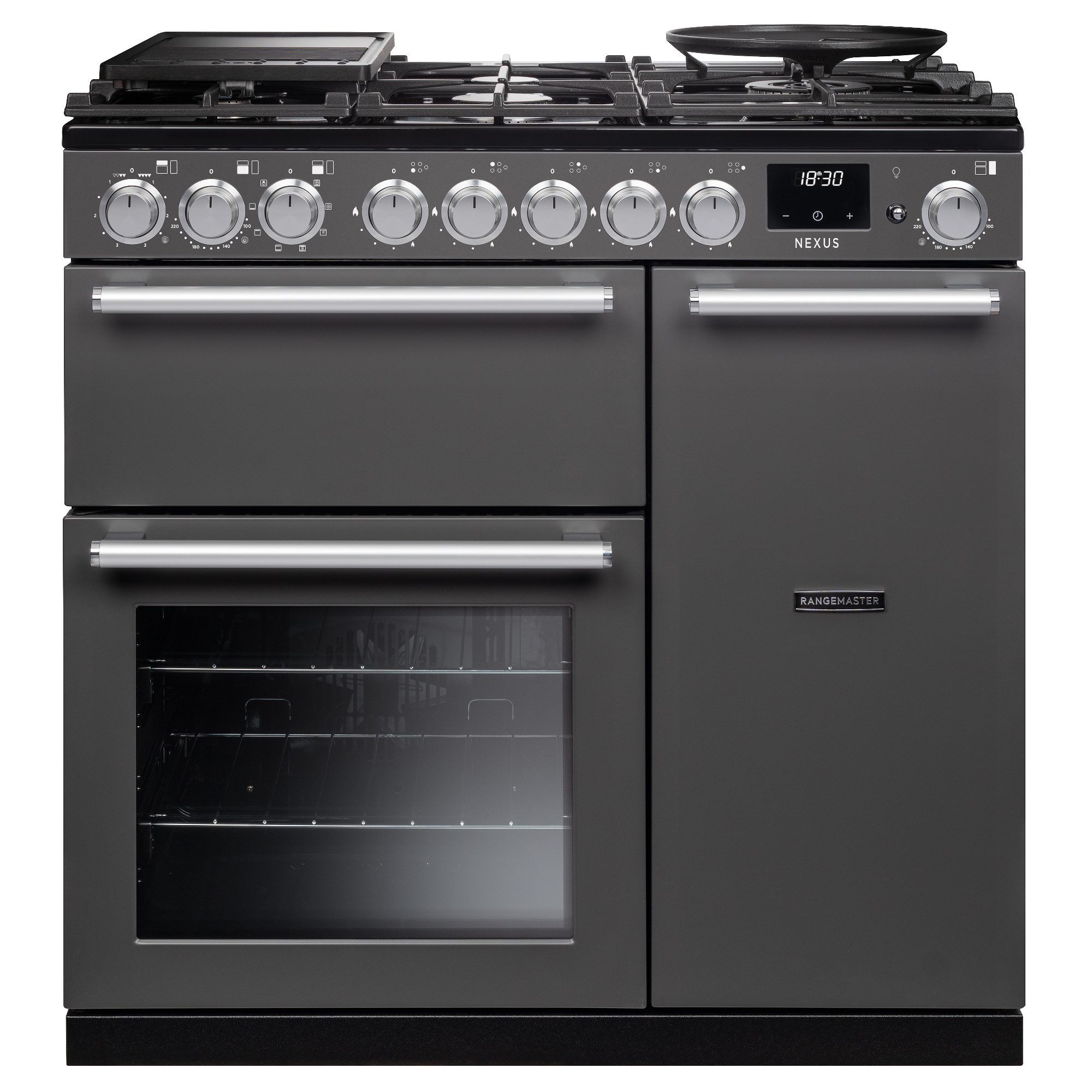 Rangemaster  Nexus 90cm Dual Fuel Range Cooker 16348 NEX90DFPSLT/CM1 - Slate
