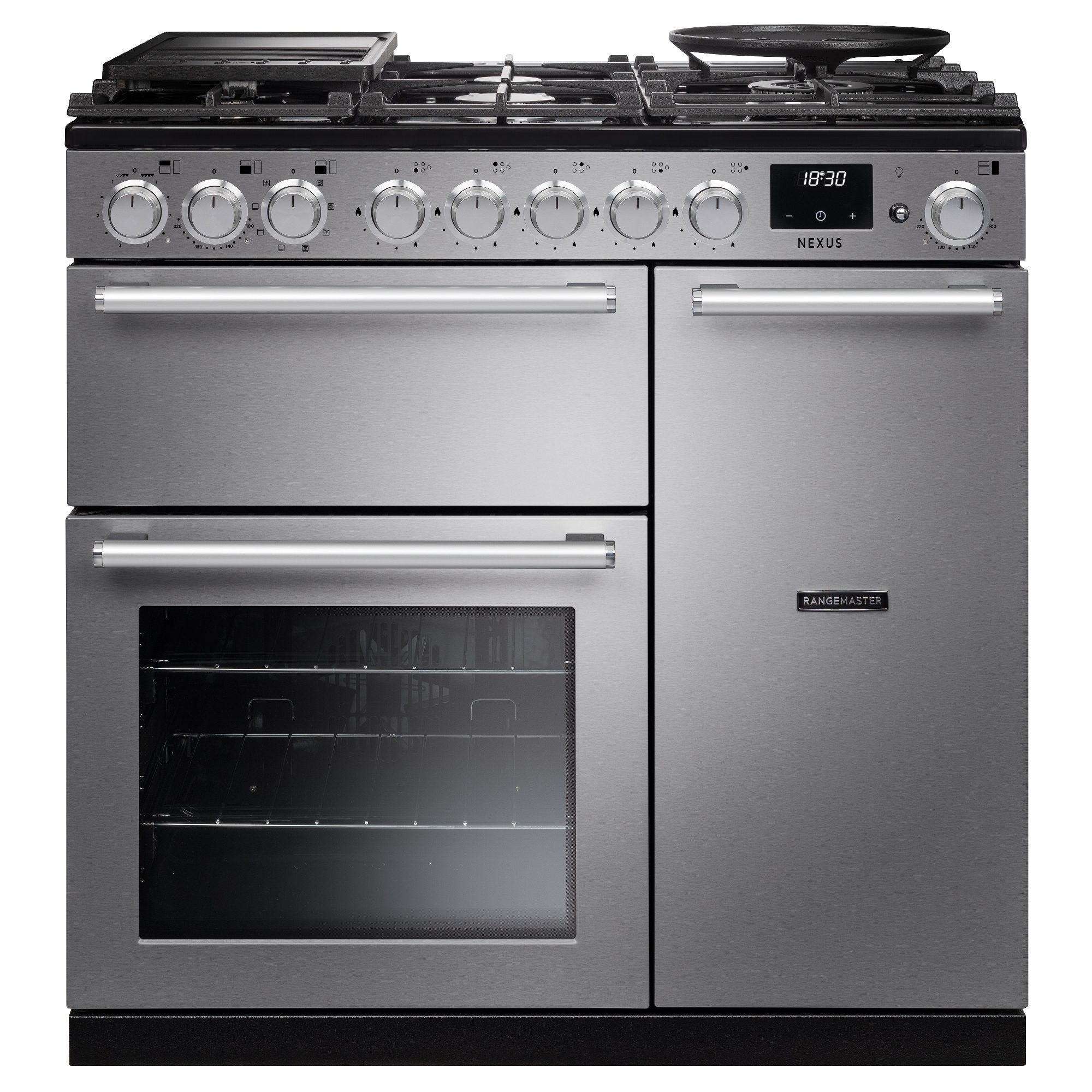 Rangemaster  Nexus 90cm Dual Fuel Range Cooker 16345 NEX90DFSTST/CM1 - Stainless Steel
