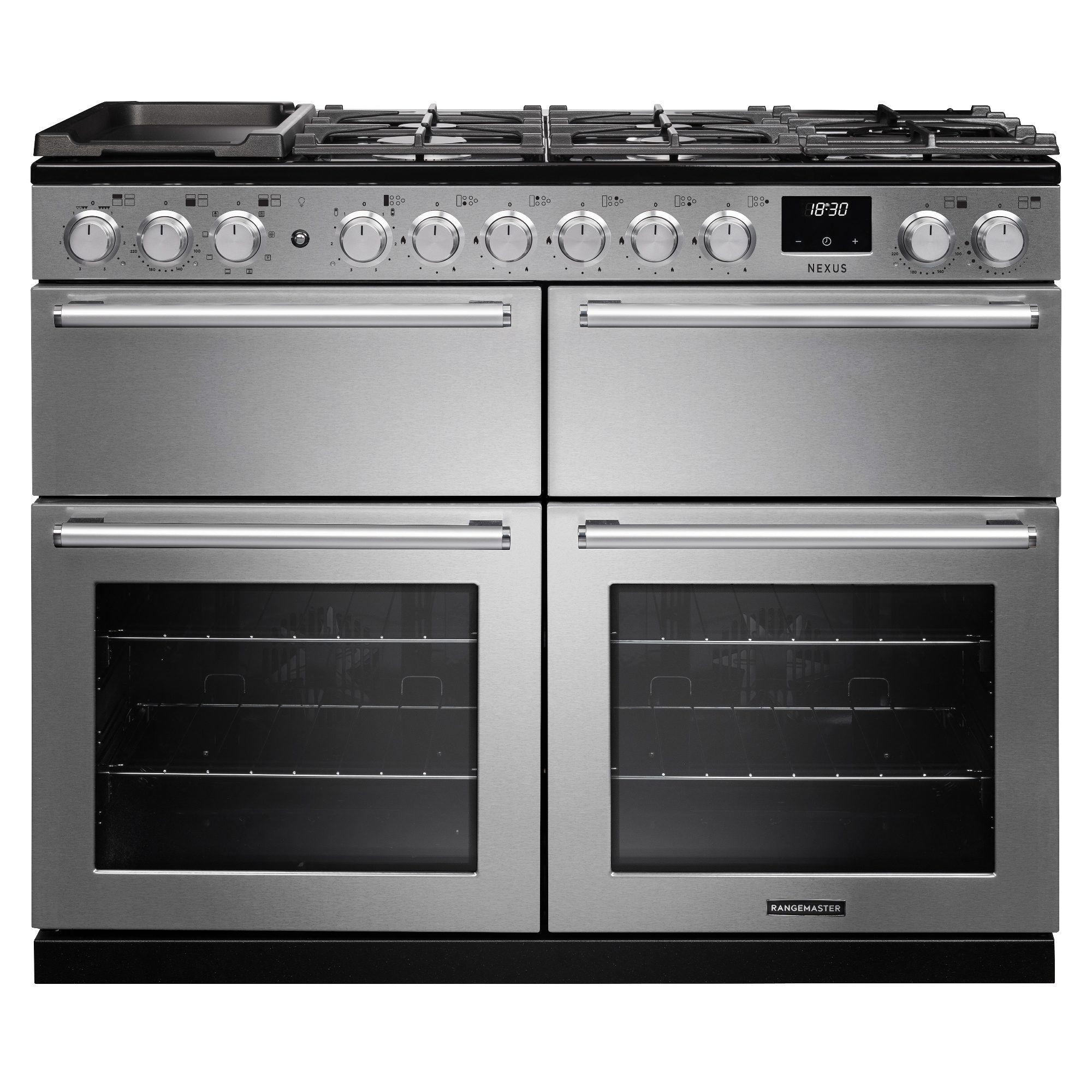 Rangemaster  Nexus 110cm BC Dual Fuel Range Cooker 16457 NEXB110DFSTST/CM1 - Stainless Steel