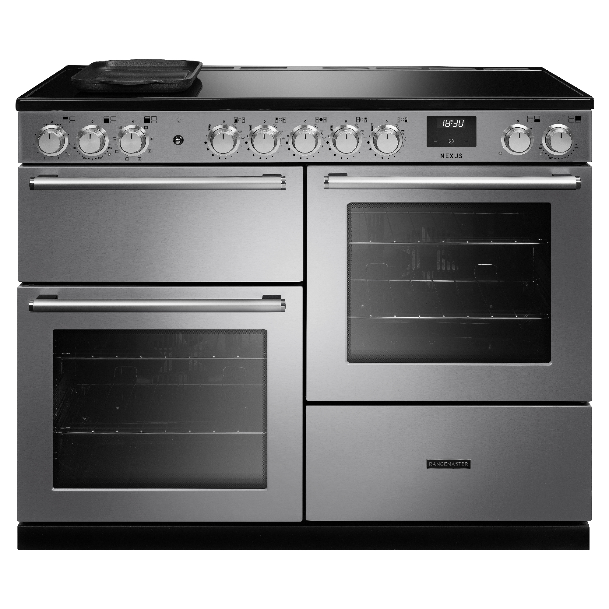 Rangemaster NEXO110EISTST/CM1 Nexus 110cm OC Induction Range Cooker Chrome Trim 16436 - Stainless Steel