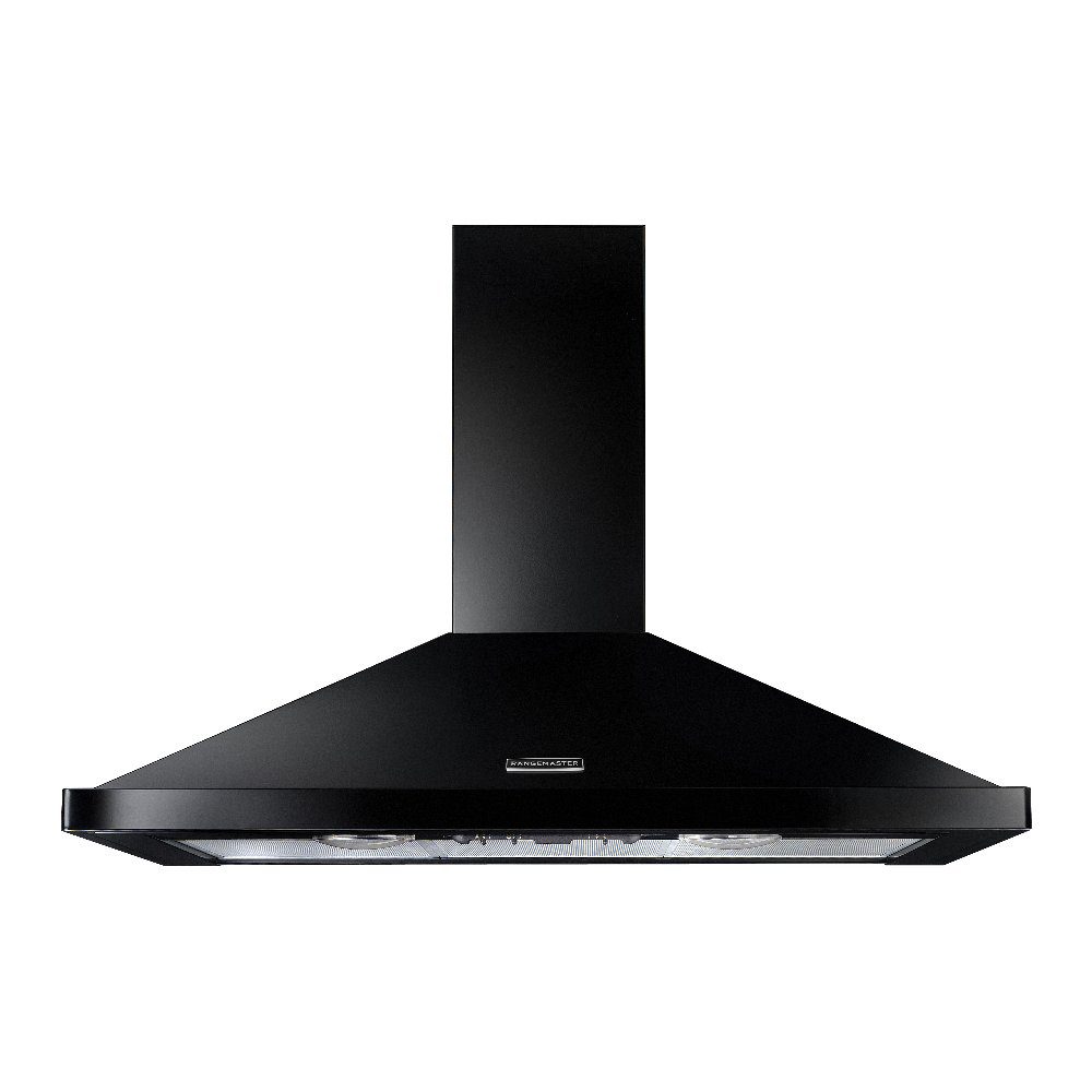 Rangemaster  100cm Chimney Hood With Chrome Badge RHDC100BL/C - Black