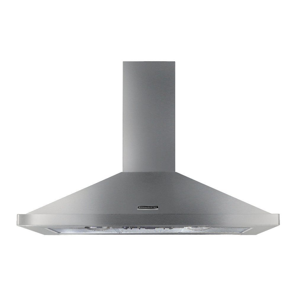 Rangemaster  100cm Chimney Hood With Chrome Badge RHDC100SS/C - Stainless Steel