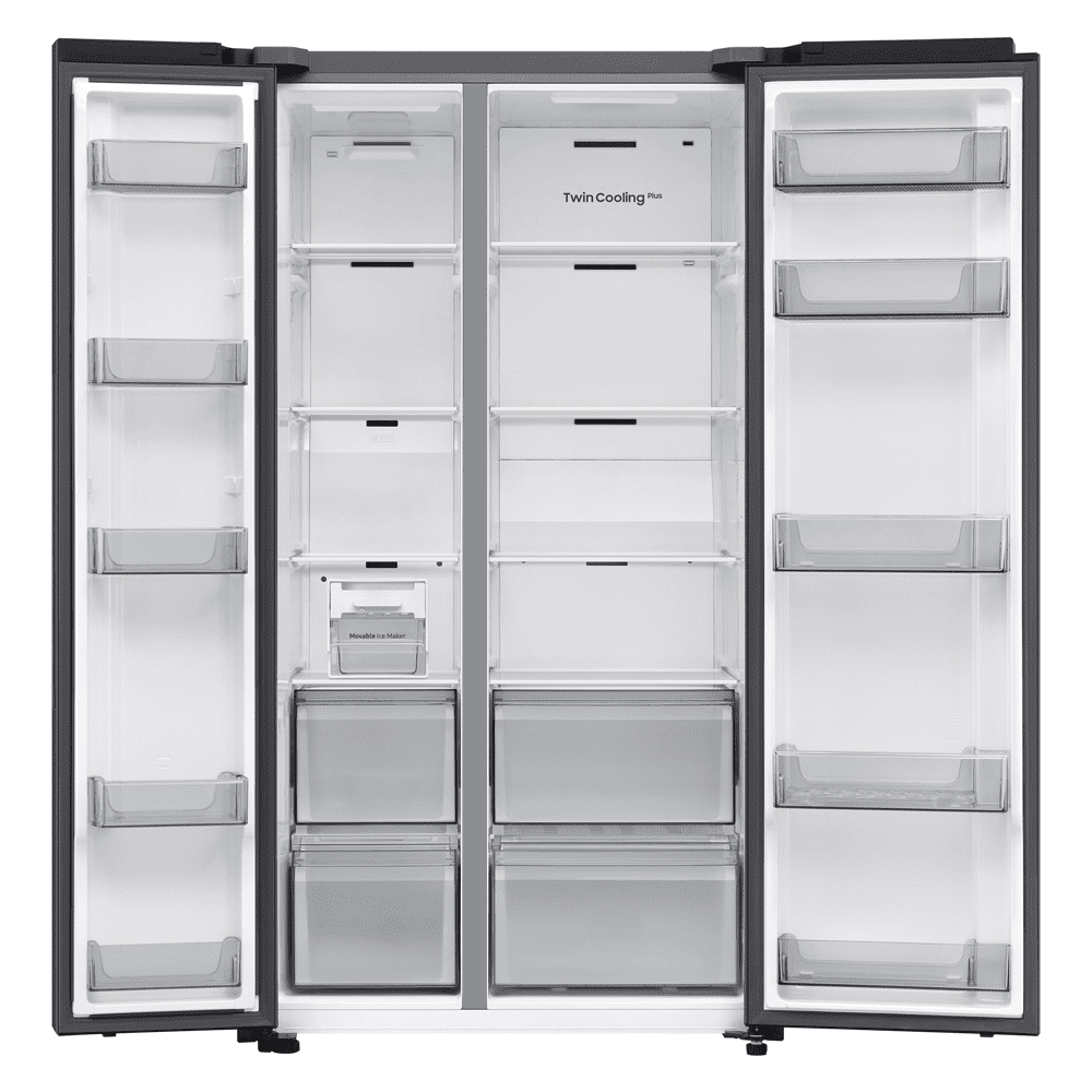 Samsung Bespoke AI Series 7 American Style Fridge Freezer Non Ice & Water RS70F67QCFEU - Black Steel Samsung Bespoke AI Series 7 American Style Fridge Freezer Non Ice & Water RS70F67QCFEU - Black Steel