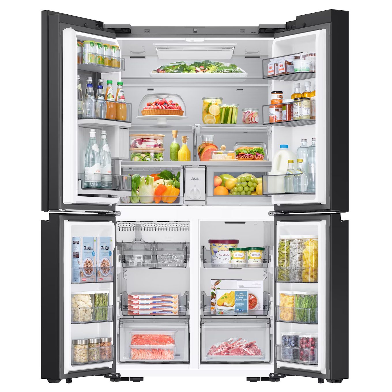 Samsung French Style 4 Door Fridge Freezer Ice & Water RM90F67CECEU - Black Samsung French Style 4 Door Fridge Freezer Ice & Water RM90F67CECEU - Black