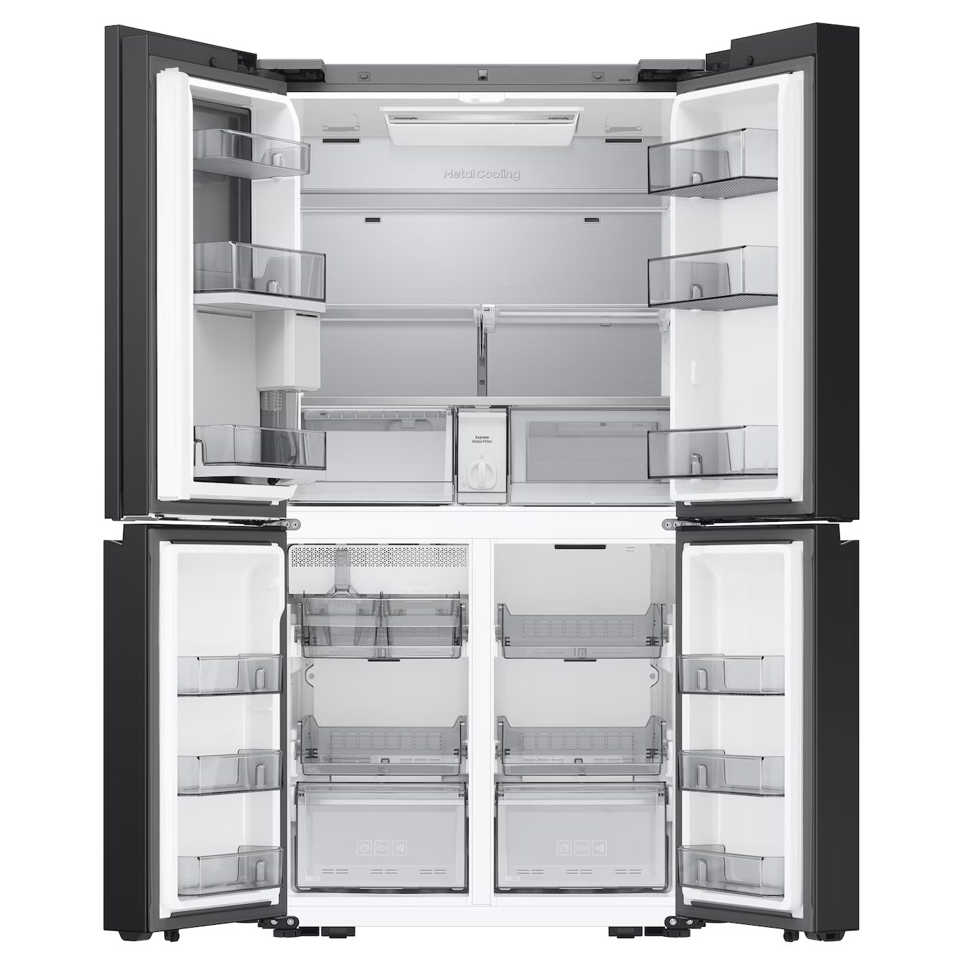 Samsung French Style 4 Door Fridge Freezer Ice & Water RM90F67CECEU - Black Samsung French Style 4 Door Fridge Freezer Ice & Water RM90F67CECEU - Black